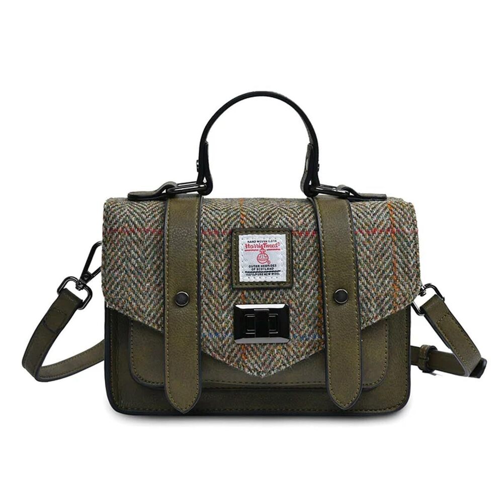 6487 Harris Tweed Mini Satchel, Handbag , Flap and Microfiber Leather